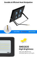 Fuente De Luz LED De Alta Brillo Para Jardín Y Calle 10W 20W 30W 50W 100W 150W 200W 300W AC110V/220V Iluminación Exterior Moderna IP66 En Aluminio - details 5