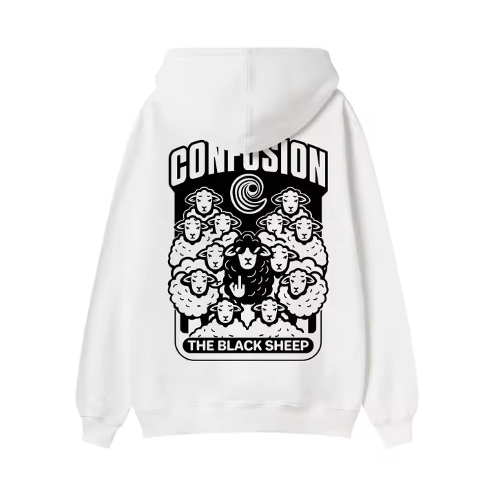 THE BLACK SHEEP WHITE & BLACK HOODIE LIMITED EDITION - 1