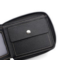 Cartera De Cuero Para Hombre Lujo Monedero Con Bolsillo Para Monedas Y Tarjetas Cierre De Cremallera Antirrobo Regalo Para Hombres - details 34
