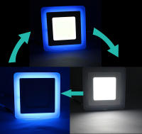 Lámpara Panel LED De Techo Revestido 6W 9W 16W 24W Luz De Decoración Para El Hogar Cambio De Color Azul Y Blanco Redondo Y Cuadrado - details 8