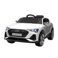 HOMCOM Coche Eléctrico Audi E-tron 12V para Niños de +3 Años con Mando a Distancia Faros Bocina Música MP3 TF USB y Apertura de Puerta 3-5 km/h 108x60x47 cm Rojo/Blanco - details 0