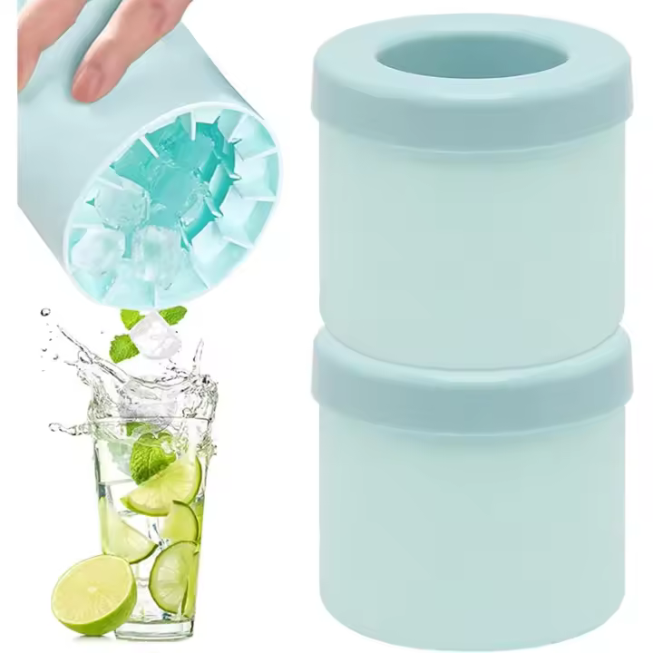 Molde Hielo Silicona,Cubiteras Para Hielo con Tapa  2PCS Cubitera Silicona Cubitera Hielo Moldes Hielo Ice Maker Moldes de Cubitos de Hielo Mini Cubo de Hielo Silicona Hielo Molde de Cubitos - 1