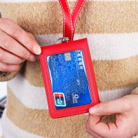 Porta Llaveros De Cuero Genuino Con Clip De Cinturón Y Correa De Identificación Para Nombre Y Tarjeta De Badges Soporte Para Tarjetas De Crédito Unisex - details 3