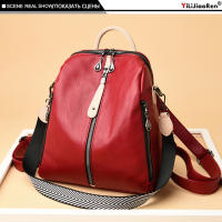 Mochila De Cuero Suave Para Mujer Gran Capacidad Bolso De Hombro Viaje Mochila Deportiva Estilo Fashion Con Manija Suave Y Cremallera - details 5
