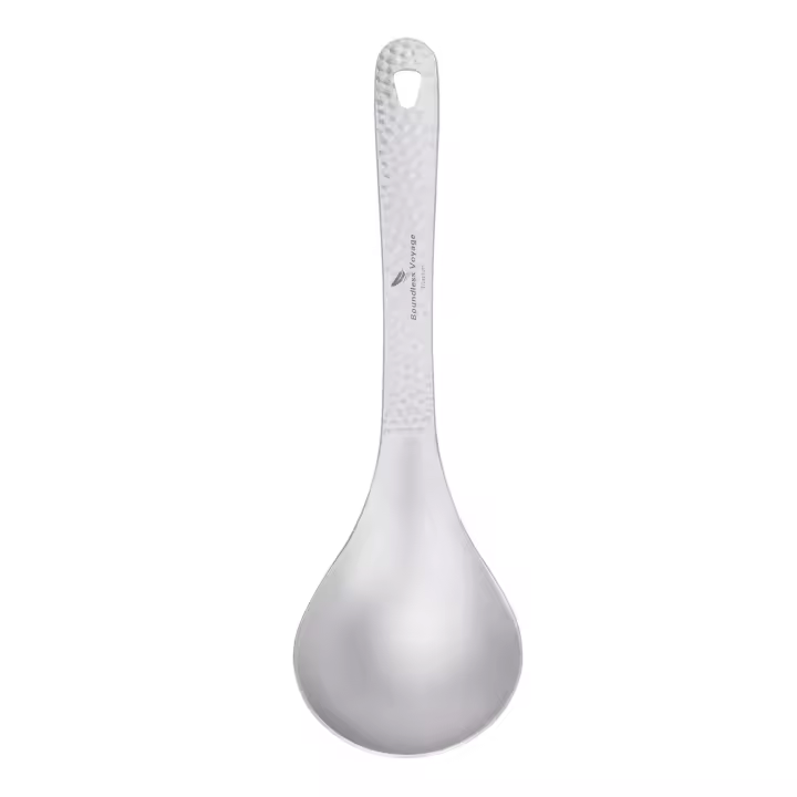 Cuchara De Sopa Y Tamiz De Titanio Boundless Voyage Con Agujero Para Colgar Ultraligero Para Camping Ti1039T - 1