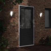 vidaXL Lámpara de pared de exterior LED con sensor aluminio blanco - details 2