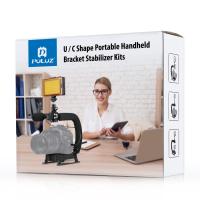 PULUZ-estabilizador de cámara SLR de mano en forma de C, soporte de agarre de mango de cámara DV portátil ABS con zapata fría, carga máxima: 3kg - details 12