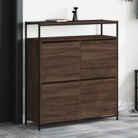 vidaXL Mueble Zapatero 4 Cajones Abatibles Estantes Organizador Color Gris sonoma,  Marrón roble,  Roble ahumado - details 1