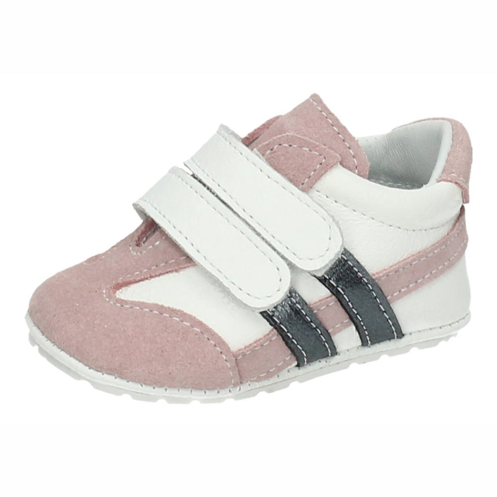 Bebes marca ALCALDE para niña en color blanco-rosa. ZAPATITOS PARA BEBÉ