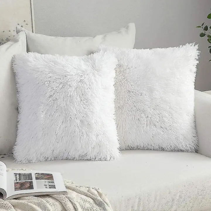 Juego de 2 Zapatos de Pelo Esponjosa de 45x45cm - Decoración de Lujo y Elegancia PARA EL Hogar - 1