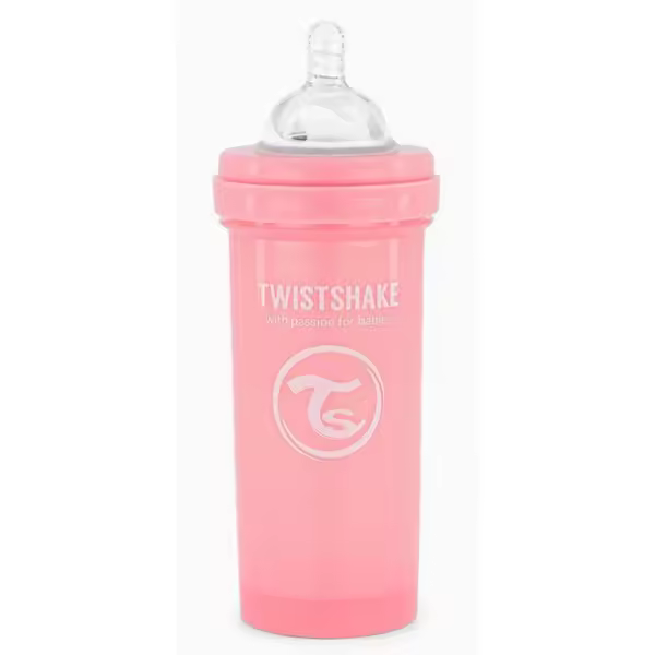 Biberón Anticólico Rosa: 260 ml - Twistshake - 1