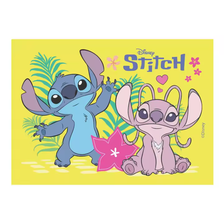 dekora - Oblea Comestible de Stitch o Cars - Lámina Rectangular A5 para Decoración de Tartas - Ideal para Cumpleaños Infantiles y Fiestas Temáticas de Disney - 1