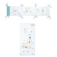 Bimbi Chic Amigos Edredon y Protector con relleno de tamaño cuna 60x120- 605 blanco verde - details 1