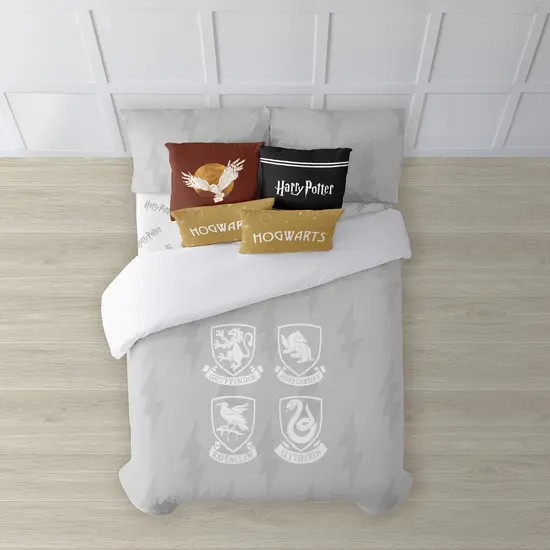 BL BELUM  Funda nórdica con botones 100% algodón modelo Hogwarts Shields Funda nórdica ligera y confortable; funda nórdica licencias oficiales - Funda Nórdica Extrasuave - Funda Nórdica 100% Made in Spain - 1