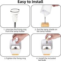 Lámpara de mesita de noche táctil, lámparas de mesita de noche de control táctil regulable, lámpara pequeña base de madera beige Pantalla de tela de lino para dormitorio, Bombilla regulable incluida - details 4