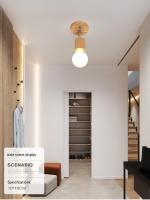Lámpara De Techo LED En Madera E27 Para Baño Y Restaurante Iluminación De Pasillo Y Mirador Soporte De Pared No Dimmable Fuente De Luz LED - details 7