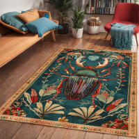 Alfombra De Área Vintage Beetle Cottagecore Para Sala De Estar Decoración De Piso Rustica Regalo De Fiesta En Casa Para Mamá Alfombra De Dormitorio Moderna De Poliéster 100% - details 5