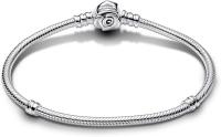 Pandora Momentos Pulsera de Plata de Ley with Cadena de serpiente con Cierres en Forma De Rosa (Se recomienda medir la circunferencia de su muñeca y elegir La Talla según la tabla de Tallas) - details 1
