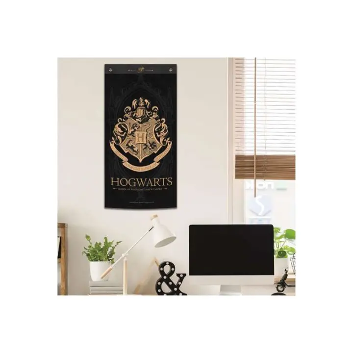 Estandarte De Pared Hogwarts De Harry Potter 47x95 Cm Negro - 1