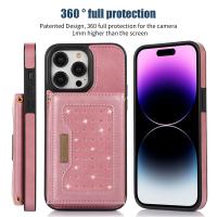 Funda De Cuero Brillante Para iPhone 14 15 16 pro 16E XR XS 11 12 13 pro Max 7 8 plus SE Con Bloqueador RFID Y Porta Tarjetas - details 4