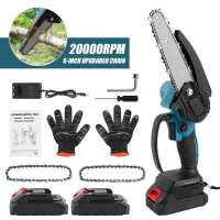 6-Inch Mini Cordless Chainsaw Powerful 20000RPM Electric Saw 21V Rechargeable Handheld Garden Woodworking Cutting Power Tools - details 0