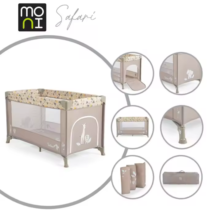 MONI Cuna de Viaje SAFARI. Compacta y portátil. Descubre la Comodidad en Cada Destino - 1
