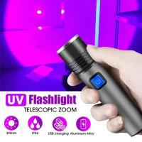 Luz UV Rechargeable USB 395nm Blacklight Zoomable Para Detectar Orina De Mascotas Y Curinga De Resina Luz Ultravioleta Para Defensa Personal - details 0