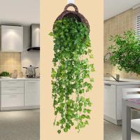 1/2PCS Simulación De Planta De Pared Verde Para Interior Decoración De Flores Rattan Falsas Hojas Verdes Begonia Adorno De Pared Colgante De Plástico - details 19