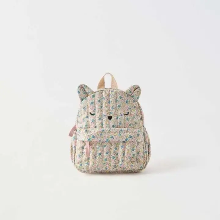 Mochila Infantil De Moda Con Estampado Floral Para Gatos Auténtica Auténtica Mochila Mini Para Bebés Y Niñas Material De Lona Acolchado Con Poliéster Con Cierre De Cremallera - 1