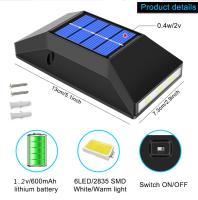 Lámpara De Pared Solar Exterior Impermeable Ilumina Arriba Y Abajo Decoración Para Jardín Casa Patio Luz Solar Autónoma Moderna IP65 - details 3