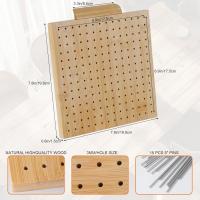 Tablero De Bloqueo De Crochet De Madera De Bambú Con Soporte Ajustable Reutilizable Para Cuadrados De Abuela - details 5