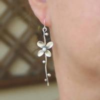 Pendientes Colgantes Bohemio Vintage Con Perlas Y Metal Silvery Estilo Minimalista Florales Accesorios De Moda Para Mujer - details 3