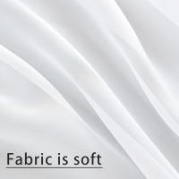 2PCS Cortinas Blancas Transparentes 2 Panel Set Con Bolso De Tubería Ventanas Modernas Para Sala De Estar/ Habitación - details 3