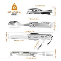 Cuchutlería Plegable Para Camping Multifuncional Portátil Incluye Navaja Cuchillo Cuchara Abrebotellas Y Abrepatas Equipamiento Para Picnic - details 2
