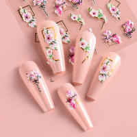 3 Hojas De Adornos Para Uñas Con Estampado De Flores Y Hojas Embossadas Autoadhesivas Accesorios Para Manicura Decoración De Uñas - details 5