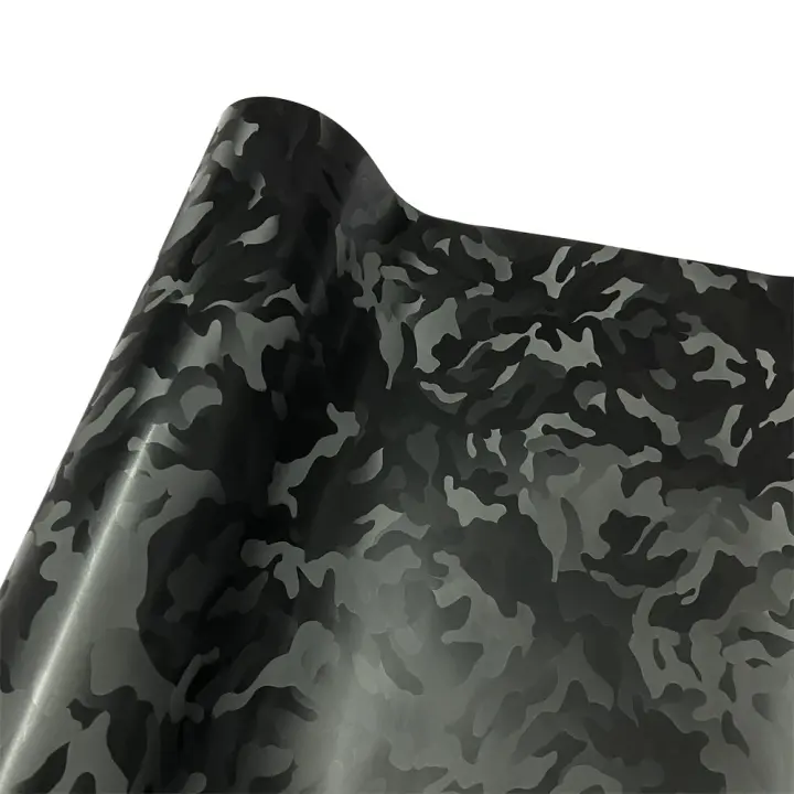 Película De Envoltura De Vinilo Negro Cómodo Para Coche Bicicleta Y Motocicleta Estilo Cómodo De Fibra De Carbono Y Camuflaje - 1
