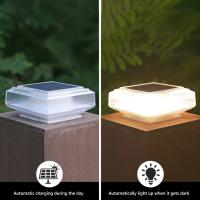 Lámpara Solar De Poste Para Jardín Y Patio Luz De Capa De Pared Exterior Impermeable Con Sombrilla Cuadrada Luz Cálida Para Deck Y Valla - details 11
