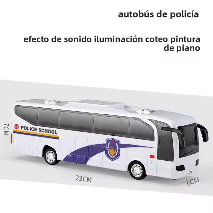 Juguete De Coche De Policia Para Niños Con Luz Y Música Vehículo De Simulación Inercia Autobús Escolar Regalo De Año Nuevo Para Niños Boys - 1