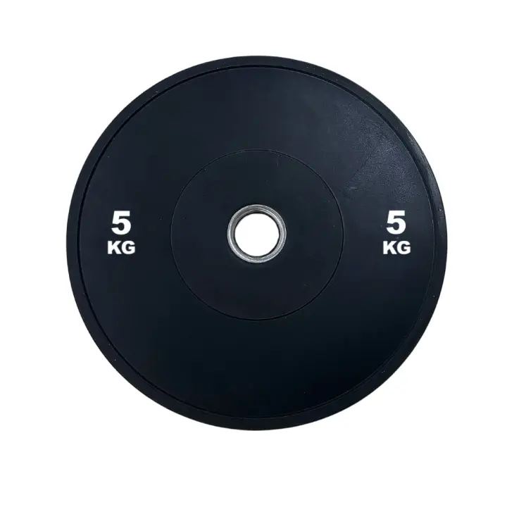 VBN Fitness Disco Olímpico Bumper Negro 3.0 - Pesas para Cross Training - Resistente a Fuertes Impactos - 1