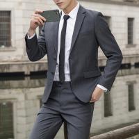 Traje De Novio Para Hombre Elegante Y Profesional Con Pantalones Color Sólido Moda Casual Talla Slim M-6XL Incluye Chaqueta Y Pantalones - details 1