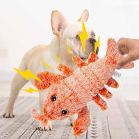 Juguete Interactivo Para Gatos Y Perros Conejo Eléctrico Saltar Lobster Peluche Simulación De Camarón Juguetes De Peluche Para Mascotas - details 1