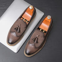 Zapatos De Liderazgo Elegante Para Hombre Casual Formal Slip-on Loafers De Cuero Tassel Para Noche Fiesta Boda Zapatos De Velada - details 5