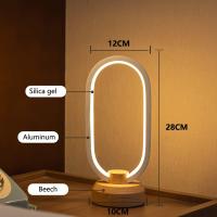 Lámpara de mesa LED pequeña, lámpara de noche ovalada, luz de mesa blanca, lámpara de escritorio que cambia de 3 colores - details 2
