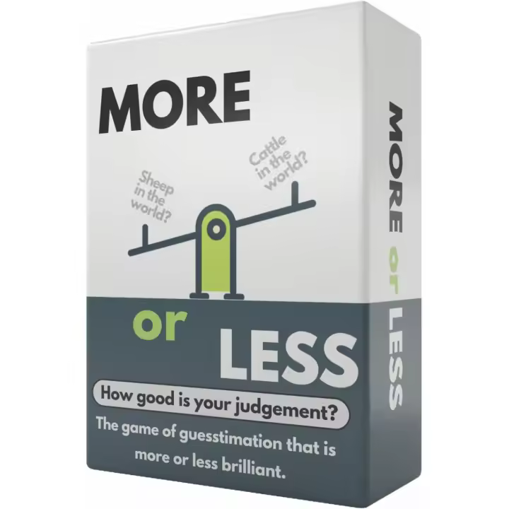 ¿Más o menos juego de Cartas original-¿Qué Tan bueno es tu juicio? 2 Jugadores + Divertido juego de fiestas familiares para adultos y niños - 1