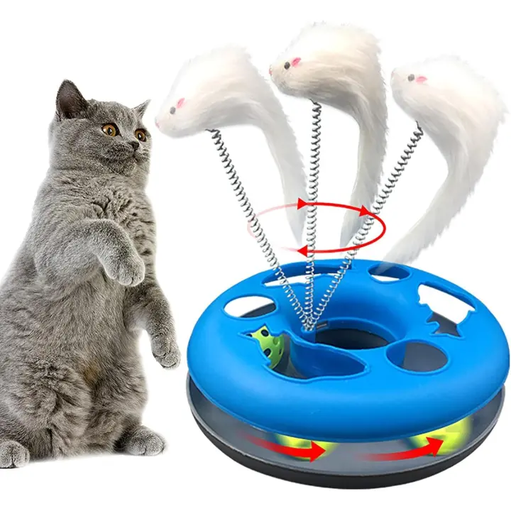 Juguetes para gatos, juguetes interactivos para gatos de interior, divertidos juguetes para gatitos, juguetes de resorte para gatos con bolas móviles para capturar el movimiento. - 1