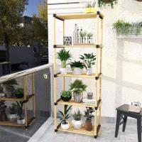 Estantería Modular Slim Multiusos 丨5 Estantes de Madera Natural para Baño, Entrada, Cocina y Oficina丨Organización Ecológica y Compacta丨Estante Resistente para Toallas, Libros, Productos de Limpieza o Decoración丨Tamaño 28 x 49 x 129.5 cm丨Montaje fácil - details 4