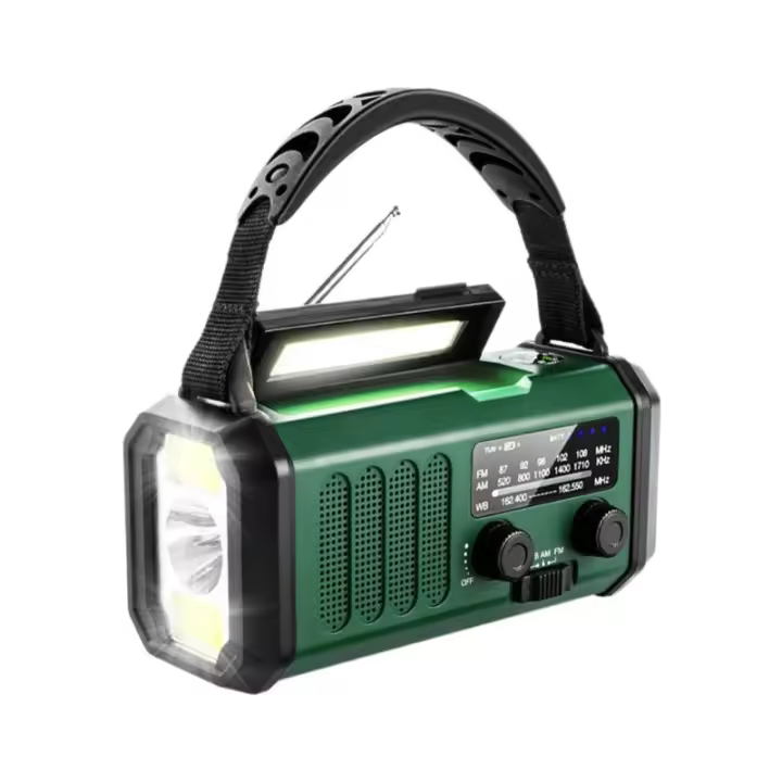 Mov-Radio de manivela de 10000 mAh, radio de emergencia, Radio Solar, Radio meteorológica NOAA/AM/FM, Carga USB type C, radio de Dinamo, Batería de polímero, antorcha y Luz de Lectura LED, Alarma SOS, Brújula para acampar - 1