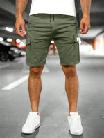 Shorts De Verano Para Hombre 2025 Estilo Safari Sólido Transpirable Con Multiple Bolsillos Moda Casual Fitness Y Jogging - details 19