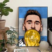 Póster De Pared De Tela De Linoel Messi Estrella Del Fútbol Decoración De Hogar De Alta Calidad Para Club Bar Dormitorio Estudio - details 0