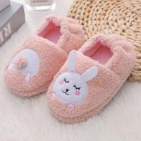 Zapatillas De Invierno Para Niñas Con Cabeza De Conejo Y Cola De Caracol Lástima De Plush Suela De Goma Antideslizante Zapatos Para El Hogar De Niñas - details 0